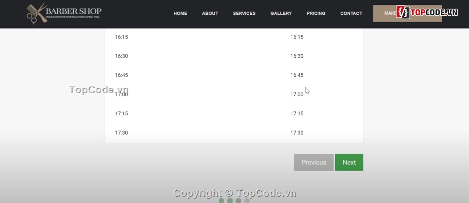 Website quản lý,tiệm cắt tóc,quản lý